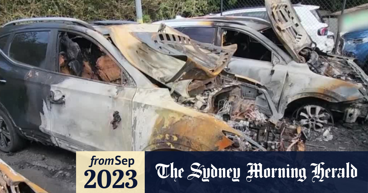 Video Five cars gutted in lithiumion battery fire at Sydney Airport